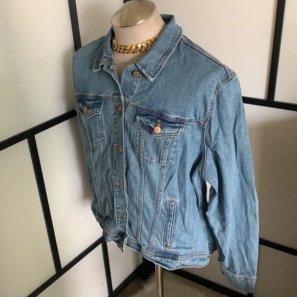 Old Navy Women's Blue Jean Jacket Size XXL Perfect with Maxi Dresses I1010 - Picture 10 of 15